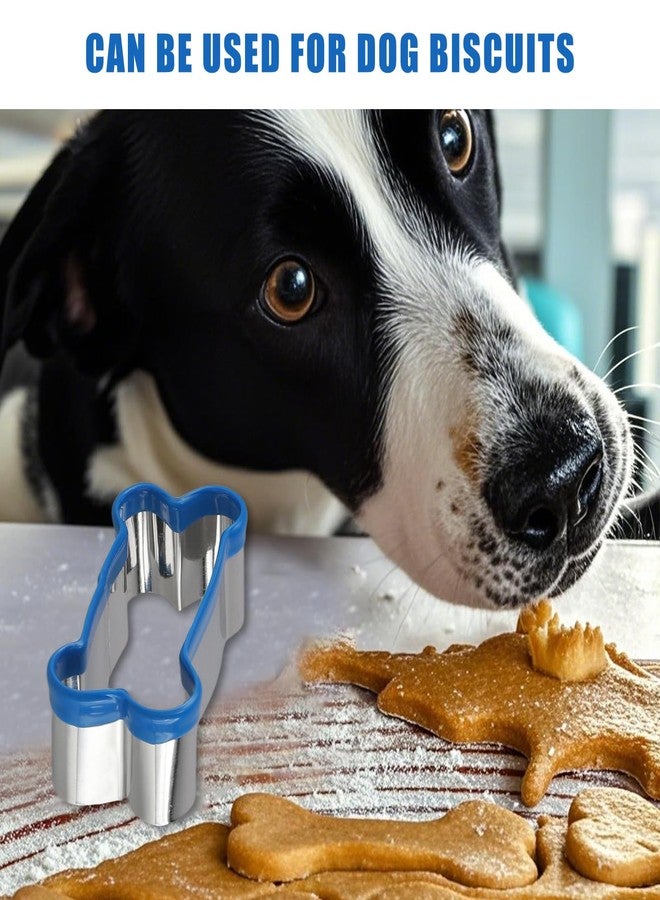 Framad 5PCS Dog Bone Cookie Cutters for Treats, Soft PVC Coated Paw Print Shaped Treat Biscuit Cutter Set - Image 2